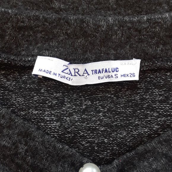 Zara Heather Gray Pearl Embellished Sweater Top - Picture 14 of 14